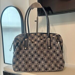 Ferragamo Navy and Gray Monogram Handbag